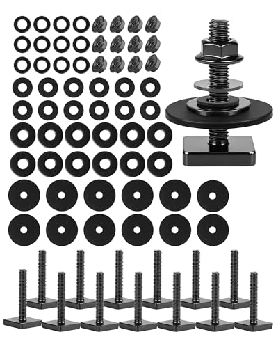 Image of T Slot Bolts for Roof Rack Cross Bars, Platform, Cargo Basket, Stainless Square T Track Bolt Adapter to Secure Bike /Ski /Kayak Rack, Solar Panel, Awning, 4mm Thick