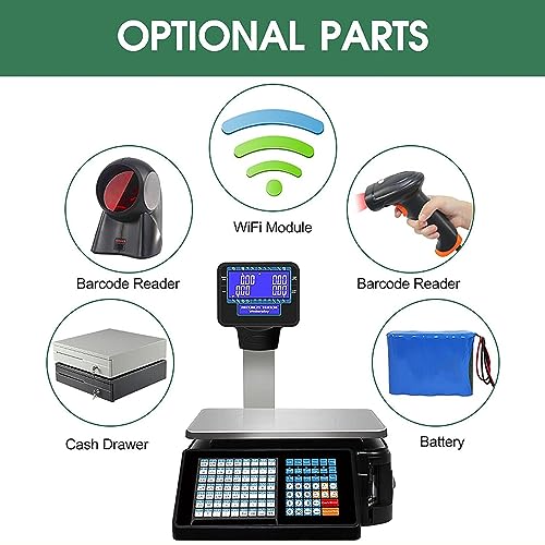 Báscula digital comercial con impresora térmica miniatura 3
