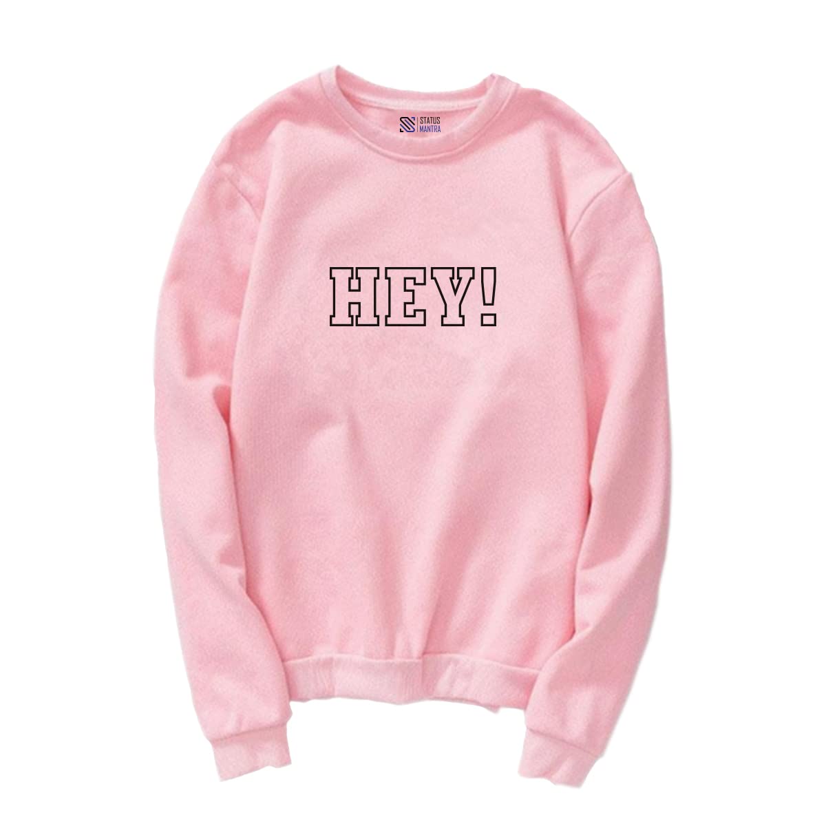status apparels Tshirt for Women and Girls | Round Neck Full Sleeves Hey Printed Casuals-picture-25