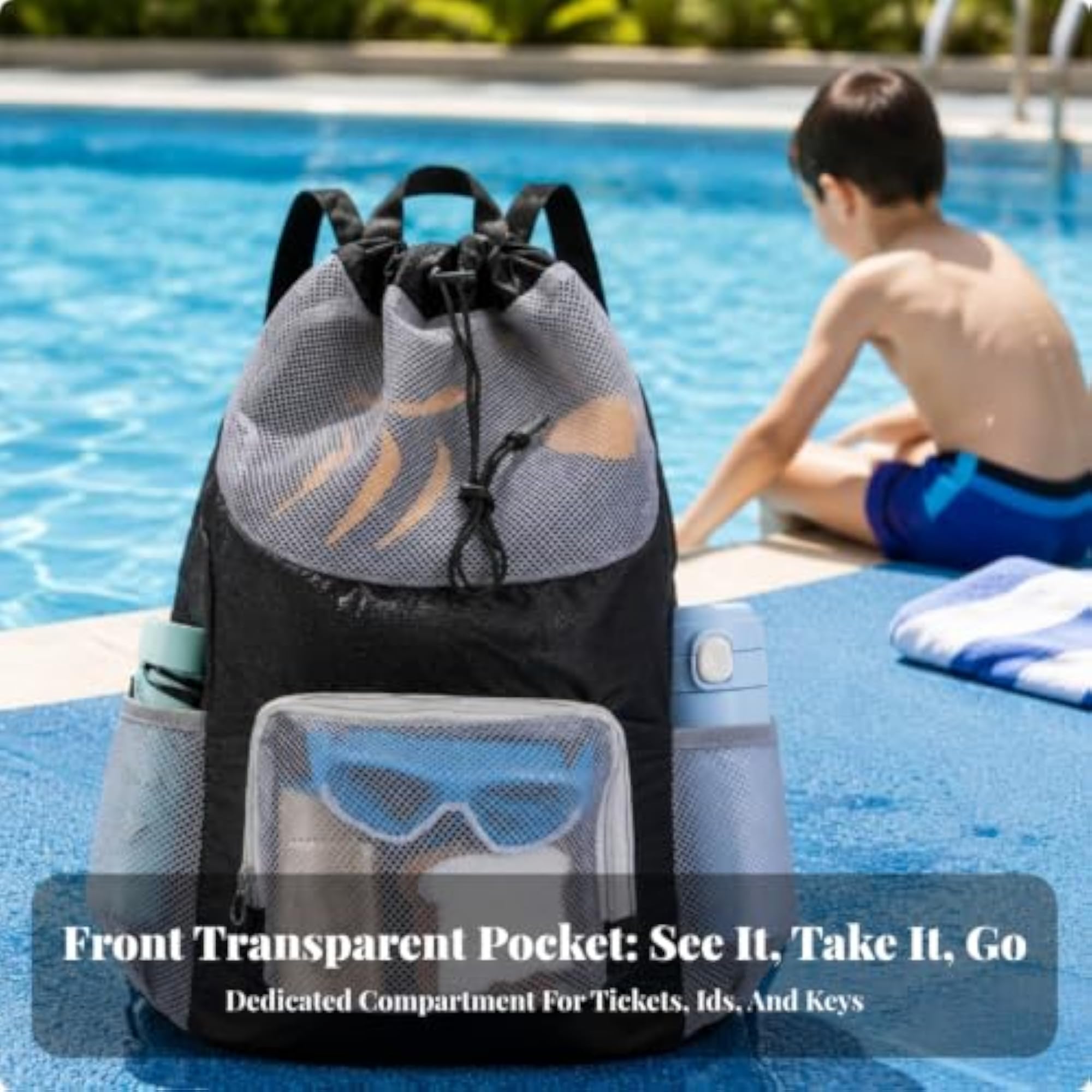 Water-Resistant Oxford Cloth Drawstring Backpack, Lightweight