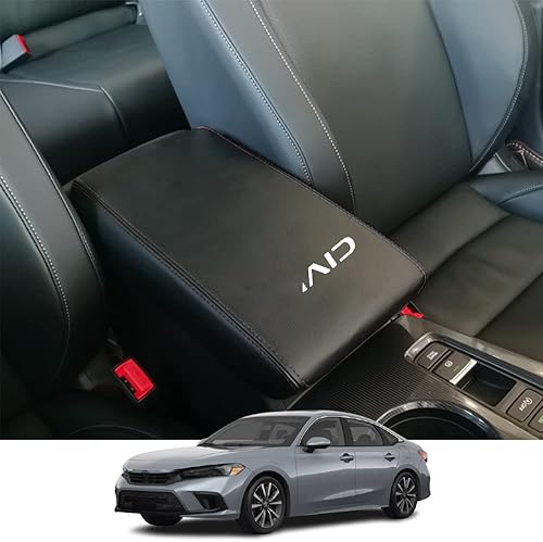Kakash Accesorios interiores personalizados para Honda 11th Civic Gen 2022 2023, funda de cuero para consola central, almohadilla para reposabrazos, Kakash Accesorios interiores personalizados para Honda 11th Civic Gen 2022 2023, funda de cuero para consola central, almohadilla para reposabrazos,
