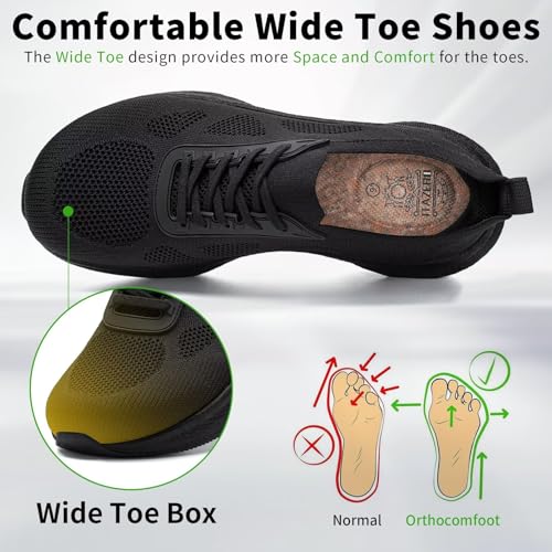 Image of ITAZERO Men's Wide Toe Box Wide Width Hands-Free Slip-On Shoes, Walking Sneakers with Arch Support for Plantar Fasciitis, Diabetic Swollen Feet