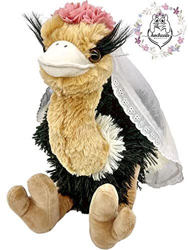 Brautstrauß Gerda **Premium** Plüschtier - Vogel Strauß Stofftier Partygag als Wurfstrauss für...