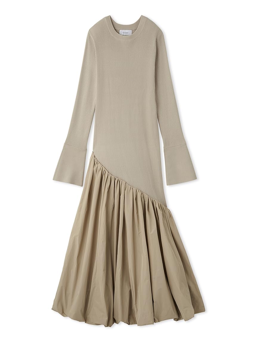 Amazon.co.jp: [エミ] ニットドッキングアシンメトリーワンピース