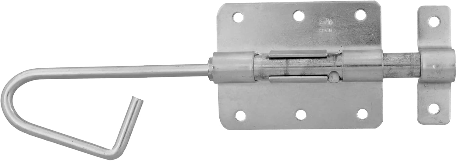 Amig - Door Overlay Pin - Security latch for your home - Heavy duty gate latch - Zinc plated steel - Colour: Silver - 400 x Ø12 mm