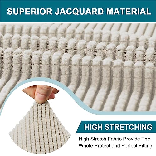 BXFUL Stretch Chesterfield Sofa Cover 1 Piece Couch Cover for Living Room Soft Non-Slip Sofa Slipcover Furniture Protector for Dogs Feature Thick Jacquard Fabric (Loveseat,Ivory) - Image 4