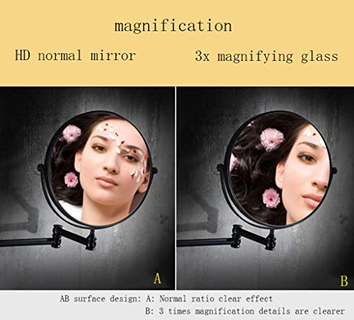 Miroir de salle de bain extensible noir pour maquillage de précision - 3