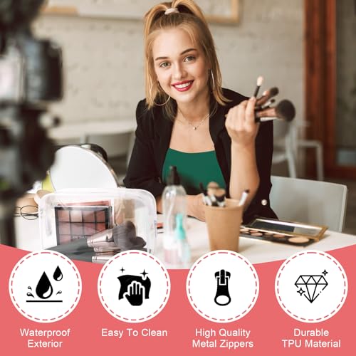 12 Pack PVC Toiletry Bags, TSA Approved, Zippered Clear Pouches for Traveling Women & Men, Quart Size4