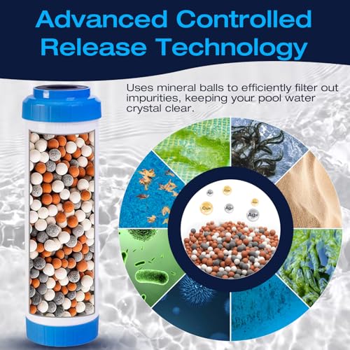 Image of H&G lifestyles 10 x 2.5 Replacement Water Filter Cartridge for Pools - KDF, GAC, Silver & Iron Removal Resin -Removes Iron Heavy Metal Odor Improve Water Taste