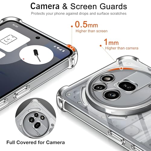 Image of Fashionury 3D Raised Transparent Crystal Clear Back Cover for Nothing Phone 3a Pro | Shockproof Design | Anti-Slip Grip | Camera Protection | 360 Degree Protection Mobile Case