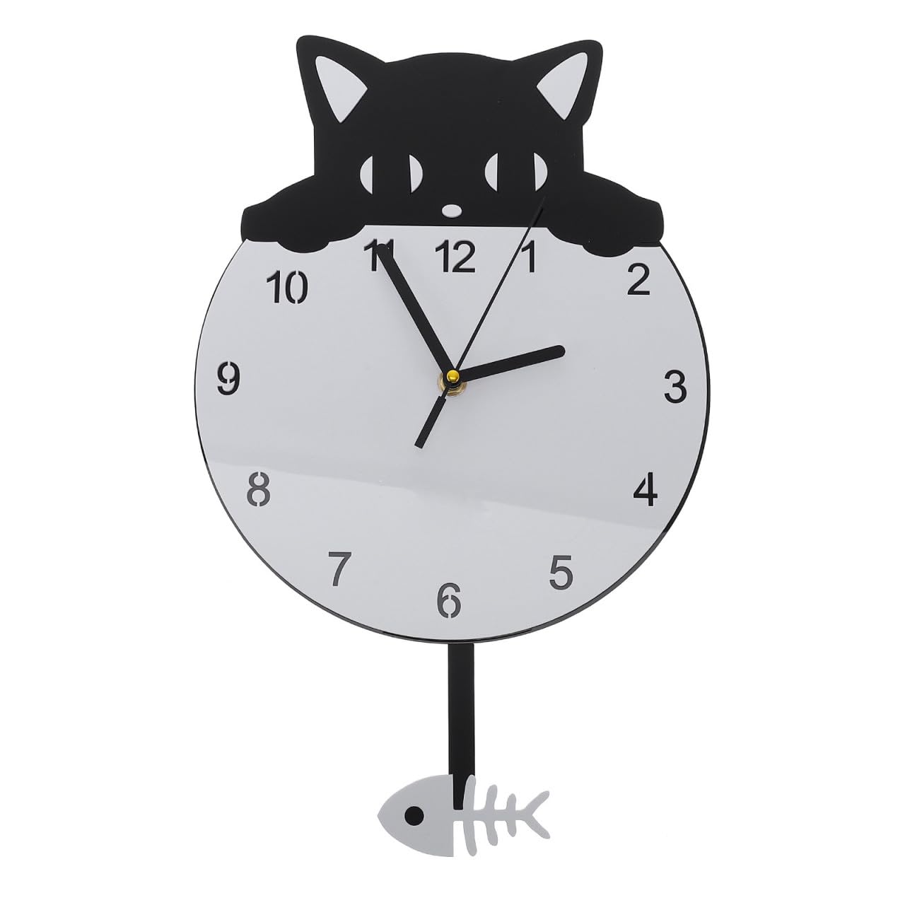 Horloge murale chaton silencieuse pour décorer le salon et la chambre des filles
