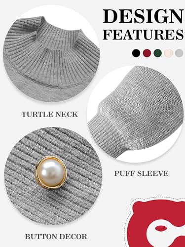 Girls Lantern Sleeve Pullover Sweater Crew Neck Knit Fall Winter Jumper, Size 5-14Y2