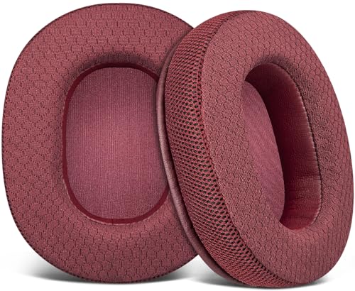 SOULWIT Almohadillas de Repuesto para Audio Technica ATH M50X M50XBT M50RD M40X M30X M20X MSR7 SX1 Monitor,Recambio Almohada Cascos con Grid Tejido de Malla Resistente, Espuma de Alta Densidad