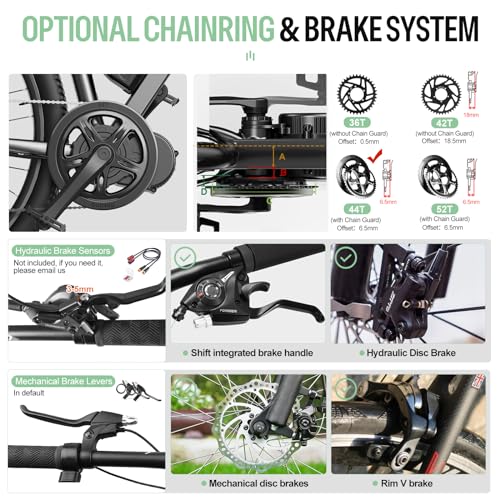 Bafang Kit de acionamento médio de 750 W, versão atualizada, BBS02B, kit de conversão de Ebike com t