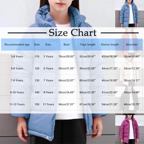 Unisex Boys Girls Long Hooded Puffer Jacket Winter Thicken Padded Down Coat Warm Quilted Outerwear 3-12 Years2