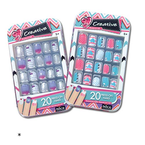 Preisvergleich Produktbild Kinder Fingernägel künstliche Fingernägel selbstklebend Kindernagelstudio Spielzeug Kosmetik Nageldesign Nagellack Maniküre Nagel Tattoo Schmuck Kinderschminke Nagelset Nails Kreativ Set Mädchen Tatu