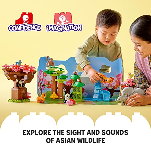 DUPLO Animali dell’Asia, Giochi Educativi con 11 Figure di Animali Giocattolo per Bambini con Mattoncino con Suoni Realistici e Tappetino da Gioco 10974 - Lego - Immagine 1
