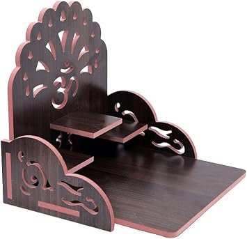 Fully Handmade Beautiful Wooden Home and Office Temple/Pooja Mandir (Multi., 28 X 26.5 X 28 Cm) (1)