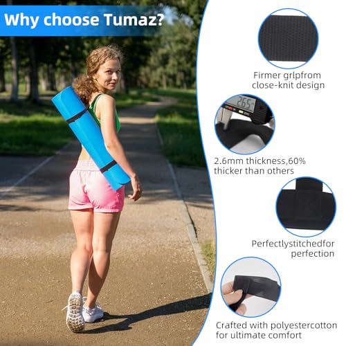 2PCS Black Yoga Strap for Carrying, 23.3 X 0.98 Inch Yoga Mat Strap for Carrying Easy-Cinch, Adjustable Yoga Mat Holder, Yogas Sling Strap for Most Size with Thick Comfy (Yogas Mating Not Included) - Image 5