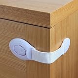 GOXIN Child Safety Locks for Cabinets & Drawers - Strong Adhesive Baby Proofing Lock for Fridge, Freezer, Cabinet, Drawer, Window & Door (White, Pack of 1)