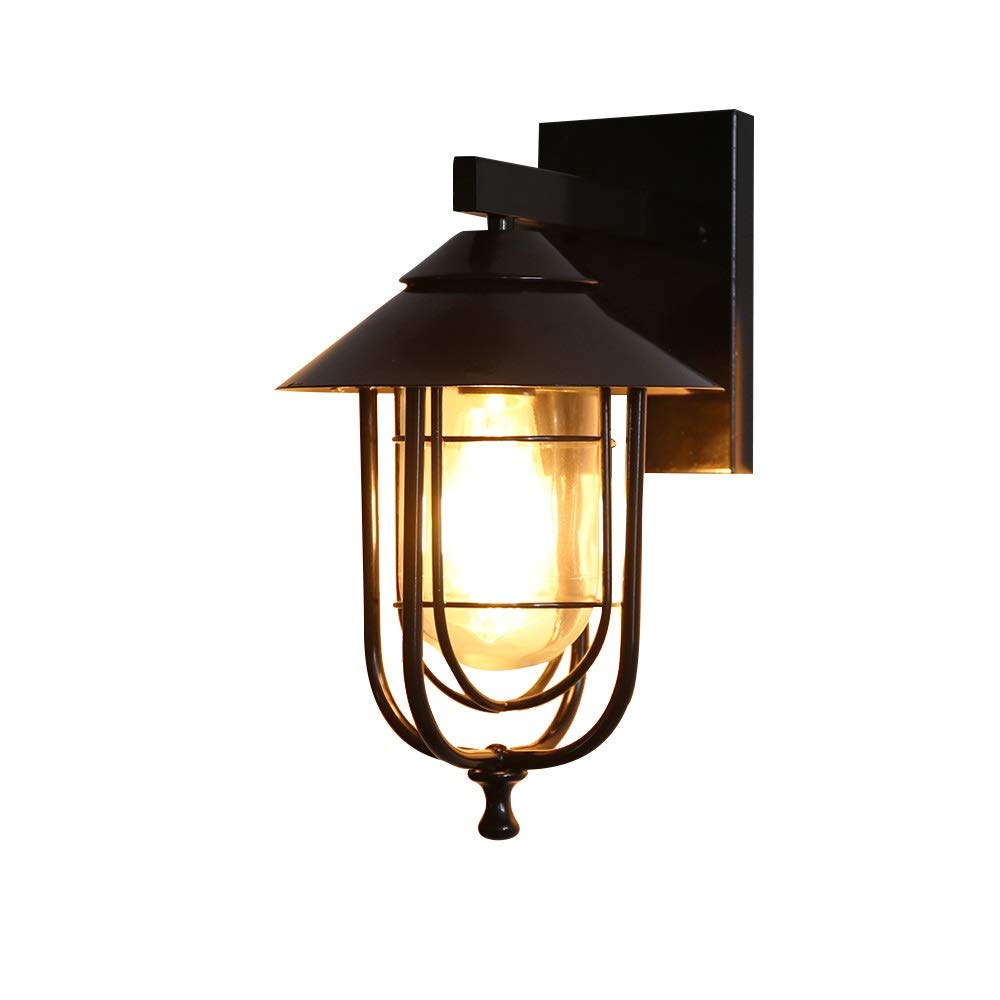 HYJAUSXB Wall Lamps Sconces Retro Wrought Iron Balcony Waterproof OutBar Cafe OutLight