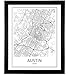 Austin Map Print City Maps of Austin Art Print Map Poster Texas Map Texas Black White Map Wall Art Map Modern Minimalist Wall Art Scandinavian Art City Map Poster 8x10 Unframed Wall Print