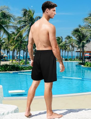 Buauty Mens Swim Trunks with Compression Liner 5 Inch Inseam Quick Dry Swim Shorts Mens Swimsuit Board Shorts with Pockets3