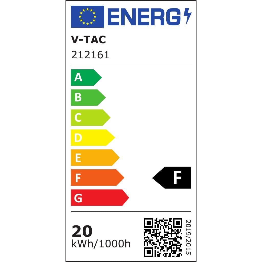 V-TAC Tira LED bobina de 5 metros 20 W por metro cinta luminosa SMD 5730 Color de la luz blanca fría 6500 K para interior con tira adhesiva, alimentada a 12 V.