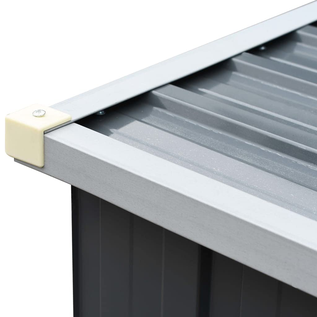 Legnaia da Esterno in Acciaio Galvanizzato 330x84x152cm Grigio Tetto Inclinato