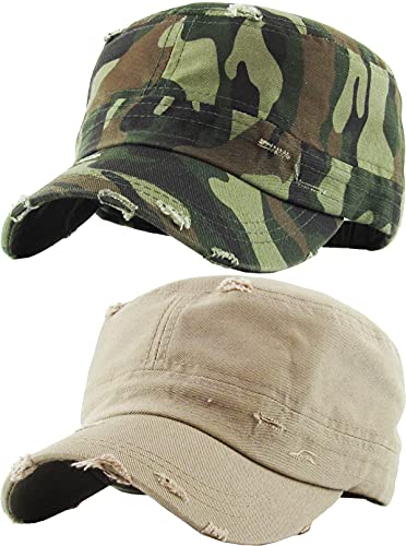 Image of Funky Junque Newsboy Hat for Women - Distressed Cadet Cap, Army Military Style Vintage Baseball Hat