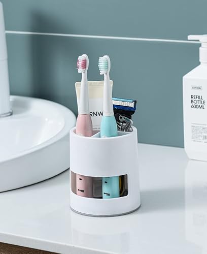 Lakifmo Toothbrush Holder, Ventilated Mould-Proof Toothbrush Caddy, Tough Small Toothbrush Pot Stand for Easy Bathroom Storage, White - Cosy Home Interiors Lakifmo Toothbrush Holder, Ventilated Mould-Proof Toothbrush Caddy, Tough Small Toothbrush Pot Stand for Easy Bathroom Storage, White - Image 6