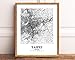 Eleville 8X10 Unframed Taipei Taiwan City View Abstract Road Modern Map Art Print Poster Wall Office Home Decor Minimalist Line Art Hometown Housewarming wgn506
