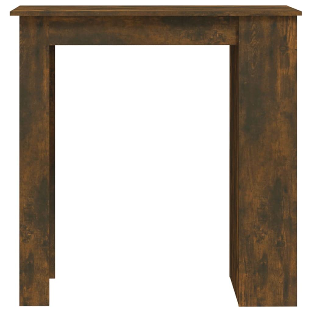 Tavolo da Bar Alto con Ripiani 102x50x103,5 cm Rovere Fumo | Mobile bistrot salvaspazio per cucina o soggiorno con 3 scaffali laterali per riporre bottiglie e accessori.
