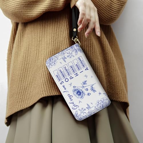 God Says I Am Name Letter In Bible Toile De Jouy Style - Personalized Leather Wallet2