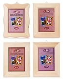 Darice 1 Piece, 5 x7 inch, Natural Wood Frame, Assorted Styles