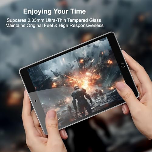 Image of SupCares Tempered Glass for iPad 9th, 8th, 7th,Generation 2019 (10.2 Inch) With Installation Kit | Military-Grade Gorilla Screen Protector | Edge to Edge Coverage | Transparent