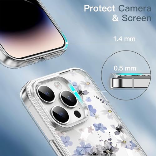 Akeivare for iPhone 17 Magsafe Case,Flower Slim Shockproof Protective Cute Hard PC+TPU Floral Bumper Women Cover Magnetic case by Akeivare - Used condition - Image 6