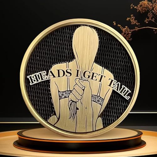 funny heads and tails challenge coin  double-sided lucky token  heads i get tail tails i get head  humor gift for couples collectors birthdays and special occasions