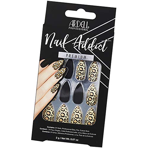 Ardell Nail Addict Artificial Nail Set, Black Leopard