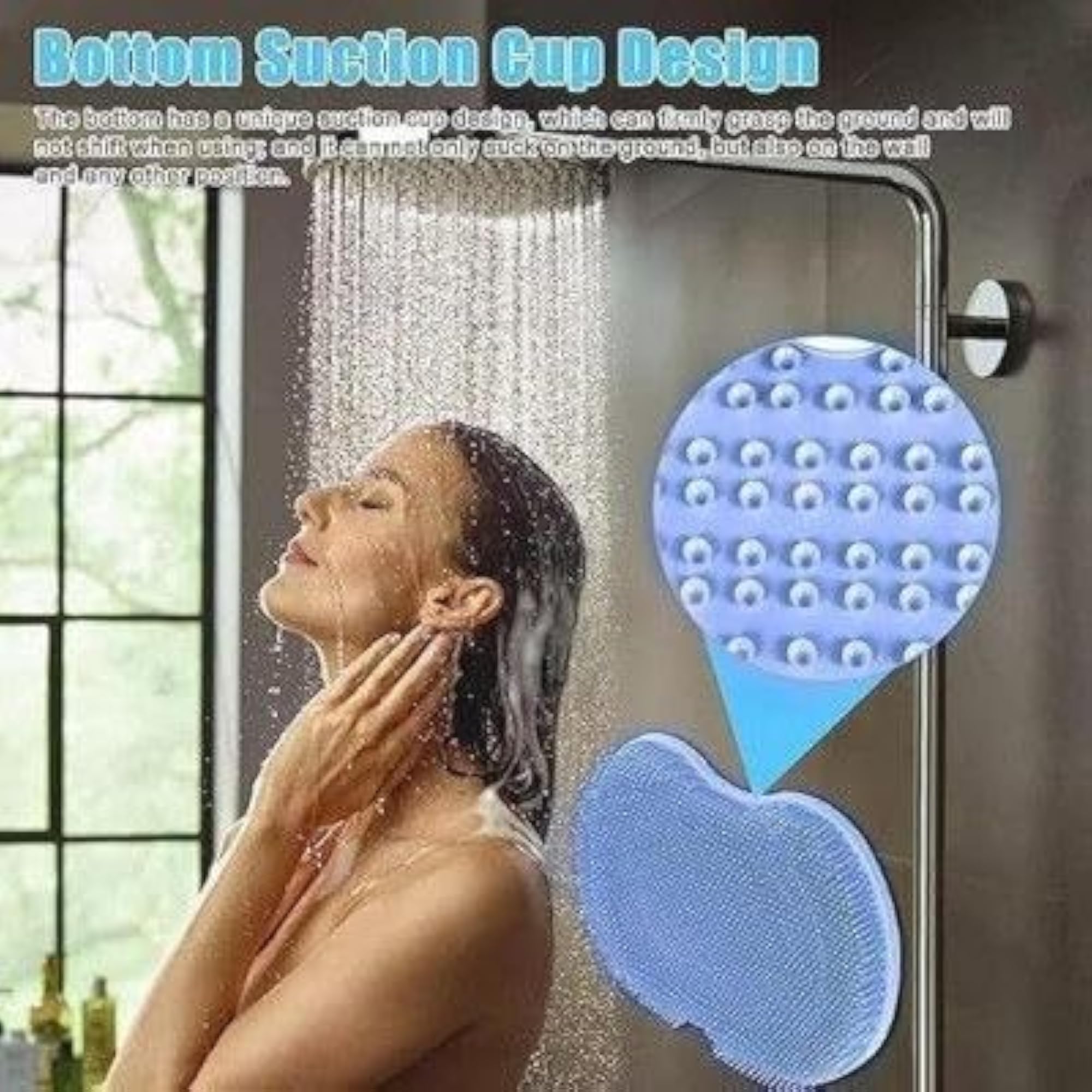 Shower Foot Scrubber with Non-Slip Suction Cups