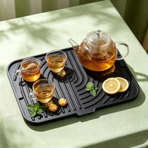 Alfombrilla secante de cocina antideslizante de 45x30cm escurridor protector para platos 4