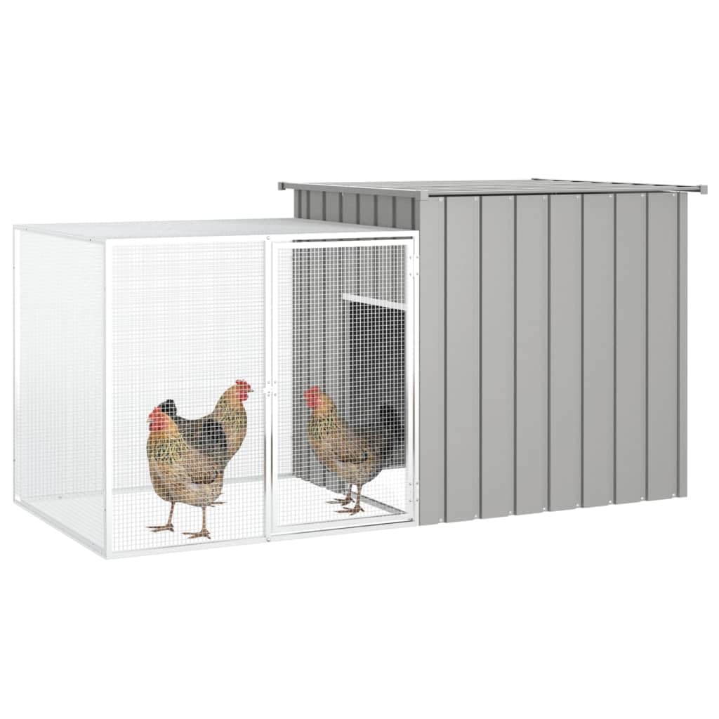 LAPOOH Jaula de gallinas Acero galvanizado Gris 200x91x100 cm, Jaulas para Conejos, Jaula Cobaya, Jaula Hamster, Jaula para Gatos, Jaula Chinchilla, Recinto para Conejos - SPU:171546