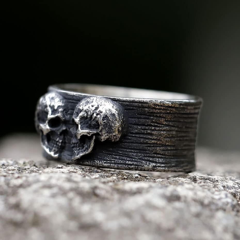 Image of 2023 Skull Ring Cool Evil Death Punk Rock Stainless Steel Rings Aly Style Jewelry