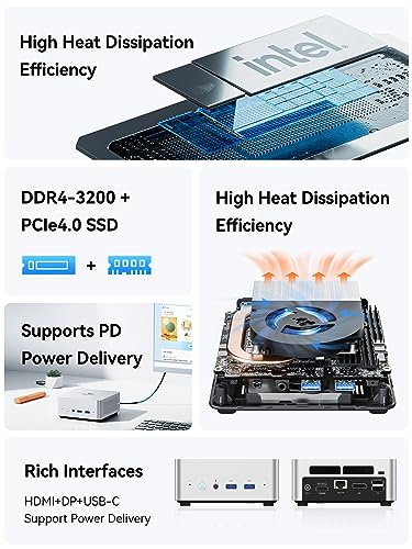 Image of MINISFORUM UN1290 Mini PC Core i9-12900HK(14C /20T, up to 5Ghz) Desktop Computer, HDMI|DP|USB-C Triple Outputs Barebone Version, 2.5G LAN / WiFi6E / BT5.2 / 4X USB Port /Intel Iris Xe Graphics Micro PC