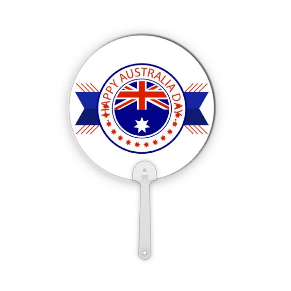 Fan portable rond Happy Australia Day en plastique pour décorations et artisanat