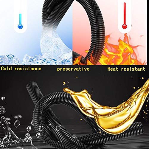 Yxq 44Feet 10Mm Id Corrugated Tubing Cable Cover Sleeve Not-Split Bellows Pipe Flexible Electric Conduit Liquid Hose Insulation Wire Loom Black Pe Plastic #TOP2