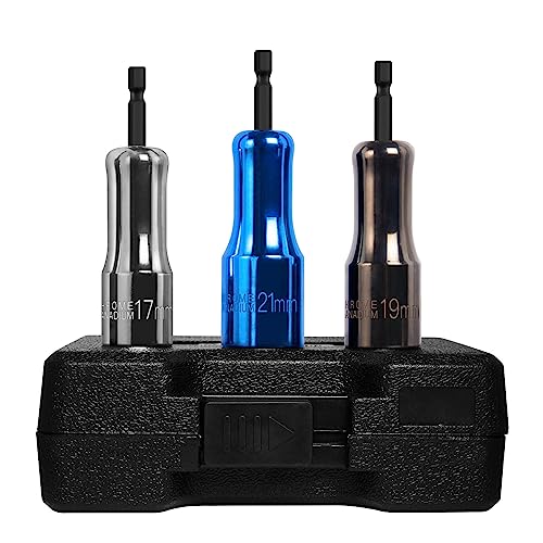 Blackrobot 1/4 Inch Nut Driver Set, 3 Piece Impact Deep Socket Set, 17Mm 19Mm 21Mm Metric Drill Driver Bit Set With Quick-Change Hex Shank, Cr-V Steel With Plating Process #TOP3