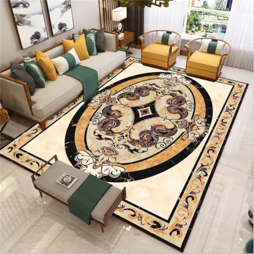 Tapis décoratif de salon imprimé rétro 160x210cm de qualité supérieure