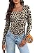 WIHOLL Winter Outfits for Women 2025 Fashion Long Sleeve Shirts Trendy Square Neck Slim Fitted Warm Ladies Tops and Blouses Fleece Underscrub Thermal Fall Clothes Leopard XL