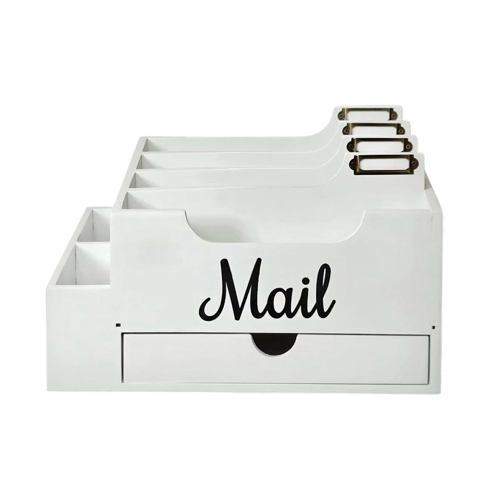 Baoblaze Organizzatore da banco, portadocumenti da tavolo, forniture per ufficio domestico, organizer da scrivania, porta documenti, carta, riviste, Bianco
